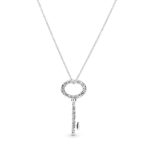 Pandora Key Pendant Necklace, silver tone