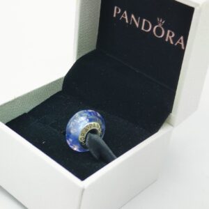 Pandora Light Blue Glass Bead Charm, light blue, view 1