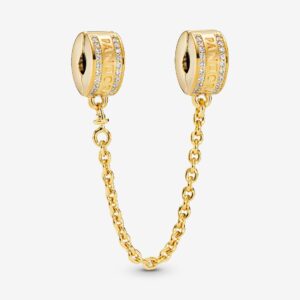 Home Pandora Logo Safety Chain, gold tone, view 1