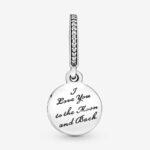 Pandora Moon and Blue Sky Dangle Charm, silver tone, view 1