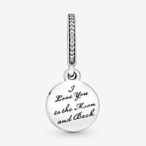 Pandora Moon and Blue Sky Dangle Charm, silver tone, view 1
