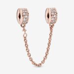 Pandora Pavé Safety Chain, rose tone, view 1