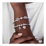 Pandora Pink Heart Glass Bead Charm, pink, view 1