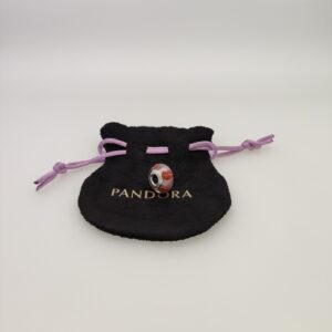 Pandora Pink Kiss Glass Bead Charm, pink, view 1