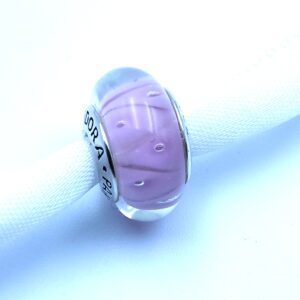 Pandora Purple Patterned Glass Bead Charm, purple, view 1