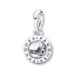 Pandora Radiant Logo Pendant, silver tone, view 1