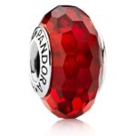 Pandora Red Faceted Glass Bead Charm, red, view 1