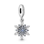 Pandora Shimmering Snowflake Dangle Charm, silver tone, view 1