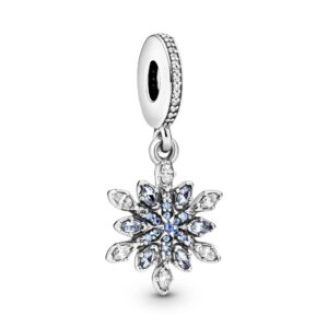 Pandora Shimmering Snowflake Dangle Charm, silver tone, view 1