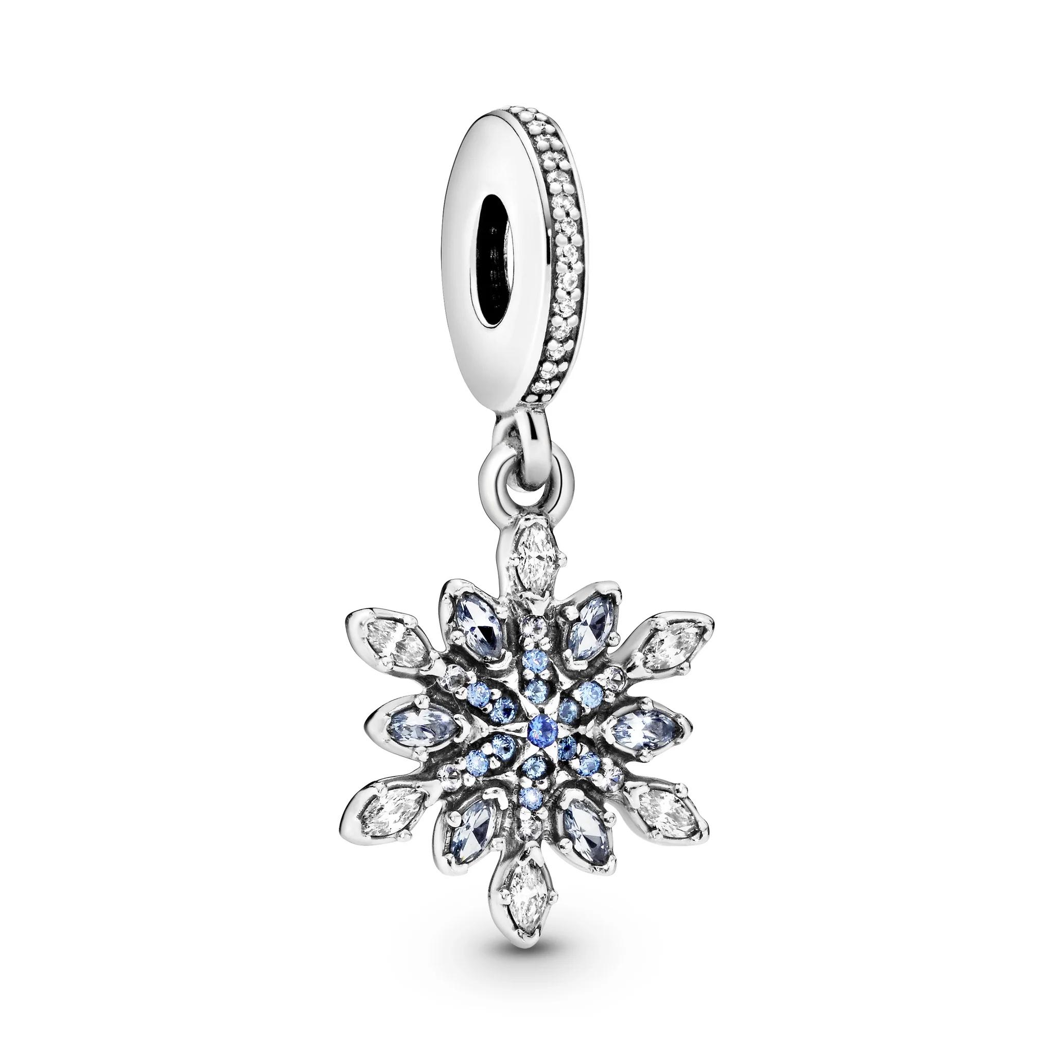 pandora shimmering snowflake dangle charm Pandora Shimmering Snowflake Dangle Charm, silver tone, view 1