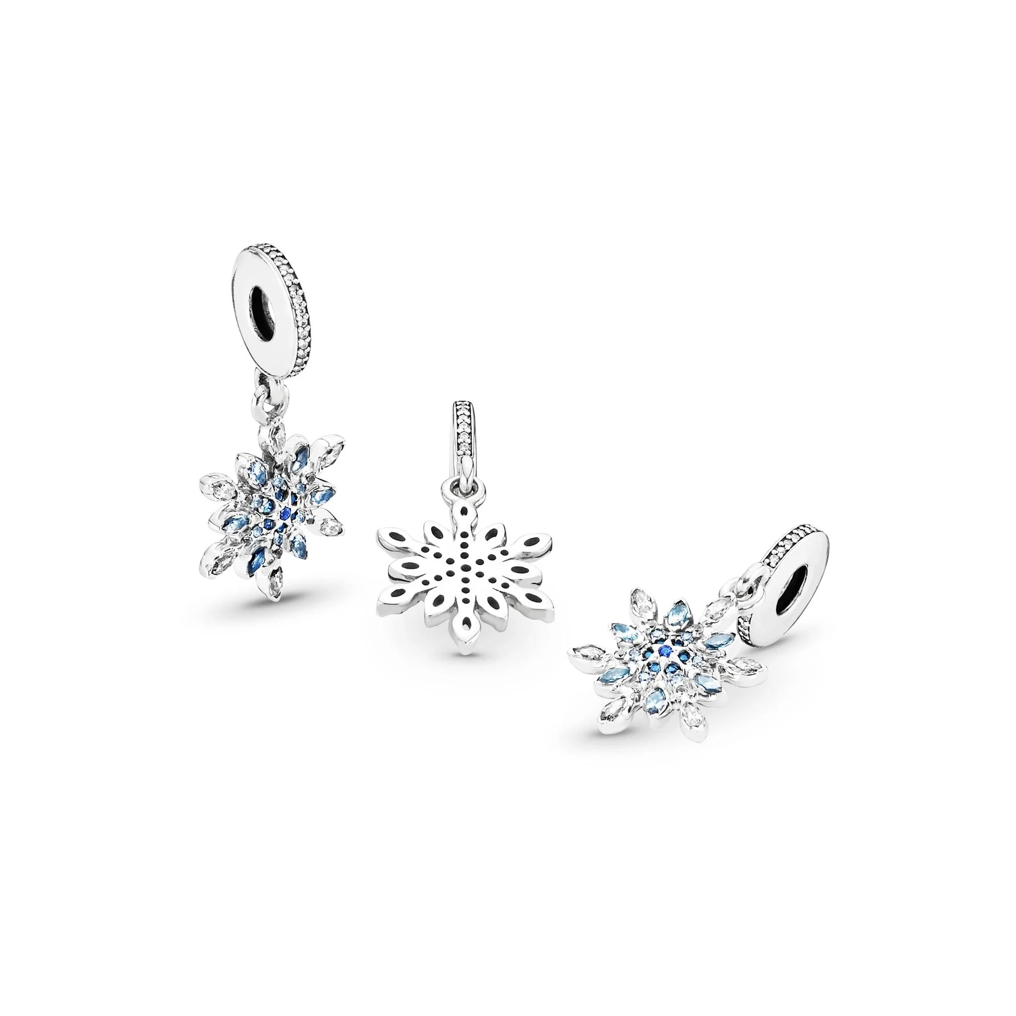pandora shimmering snowflake dangle charm Pandora Shimmering Snowflake Dangle Charm, silver tone, view 2