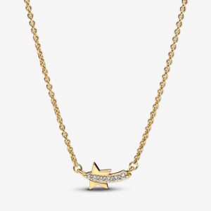 Pandora Shooting Star Pavé Necklace, gold tone, view 1