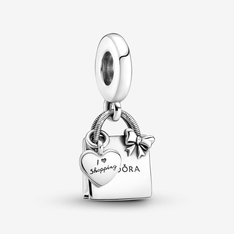 pandora shopping bag dangle charm Pandora Shopping Bag Dangle Charm, silver tone, view 1