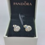 Pandora Signature Sparkling Stud Earrings, silver tone