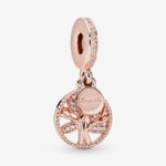 Pandora Sparkling Family Tree Dangle Charm, rose tone
