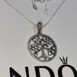 Pandora Sparkling Family Tree Pendant Necklace, silver tone, view 1