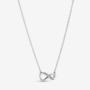 Pandora Sparkling Infinity Collier Necklace, silver tone, view 1