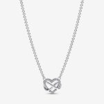 Pandora Sparkling Infinity Heart Necklace, silver tone, view 1