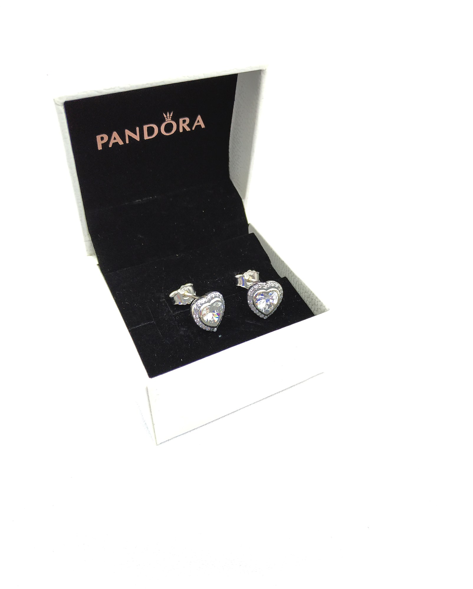 pandora sparkling love heart stud earrings Pandora Sparkling Love Heart Stud Earrings, silver tone, view 2