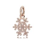 Pandora Sparkling Snowflake Pendant, rose tone, view 1