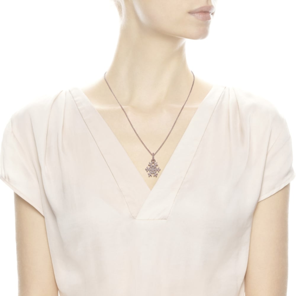pandora sparkling snowflake pendant Pandora Sparkling Snowflake Pendant, rose tone, view 2