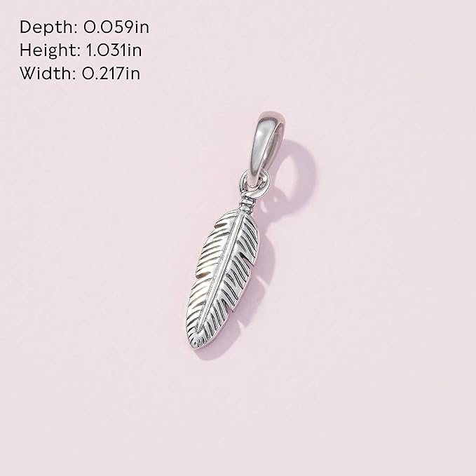 pandora spiritual feather pendant Pandora Spiritual Feather Pendant, silver tone, view 2