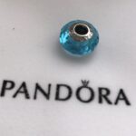 Pandora Teal Faceted Glass Bead Charm, teal, view 1
