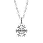 Pandora Winter's Kiss Snowflake Pendant, silver tone, view 1