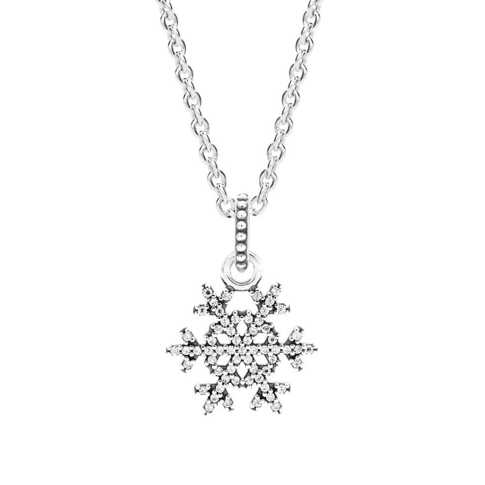 pandora winter's kiss snowflake pendant Pandora Winter's Kiss Snowflake Pendant, silver tone, view 1