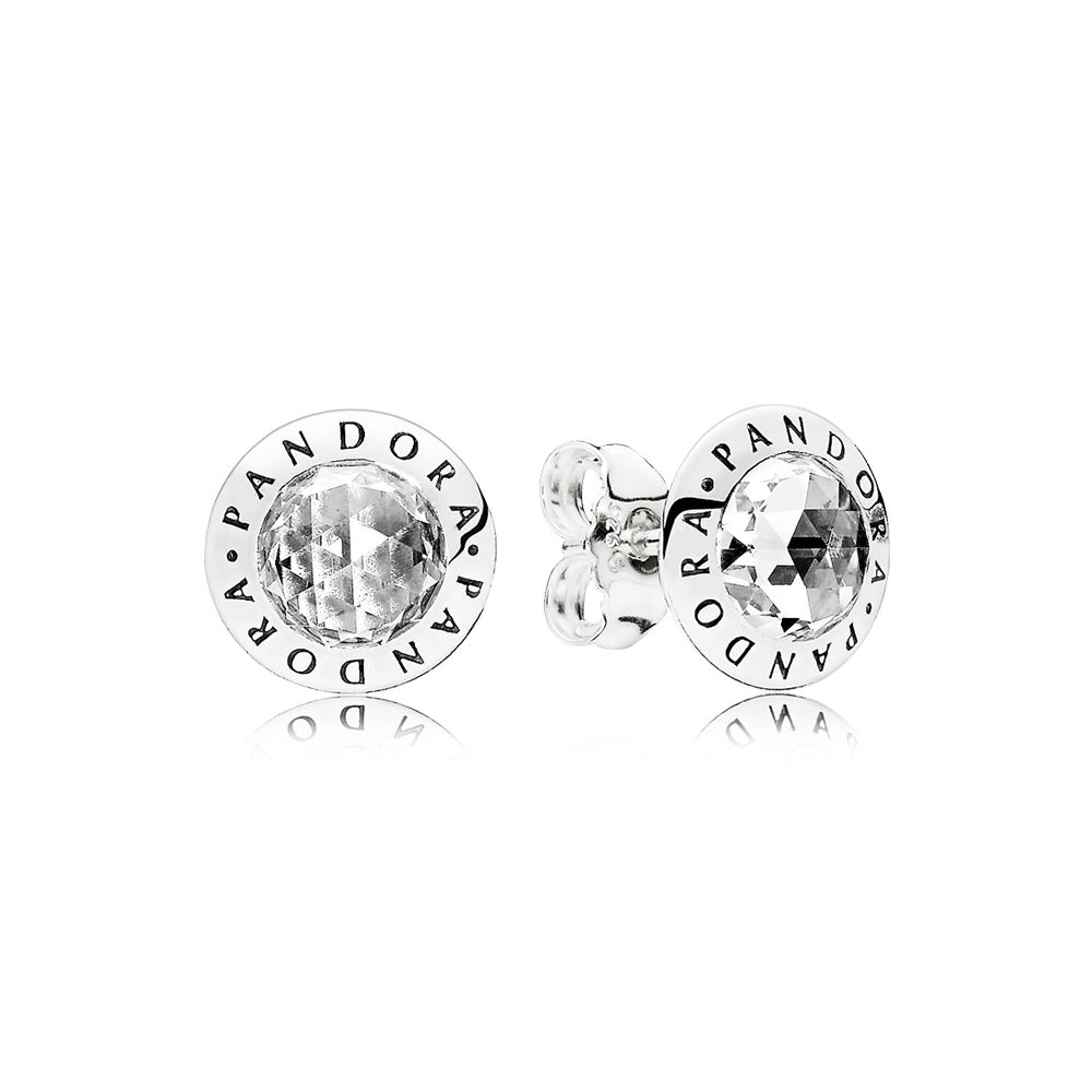 radiant logo stud earrings Radiant Logo Stud Earrings, silver tone, view 2
